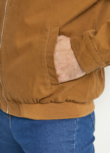 Blouson zippé type teddy Cognac