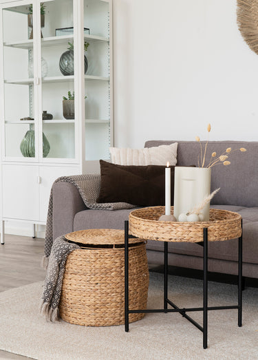 Table d'appoint naturelle avec rangement Naturel