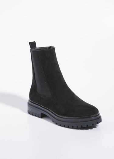 Boots Chelsea hautes semelle crantée Noir