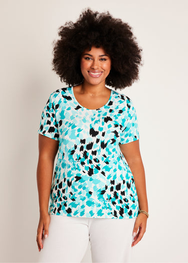 T-shirt court imprimé manches courtes Emeraude