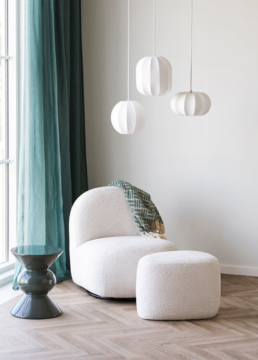 Suspension lumineuse ovale 28cm COVENTRY Blanc