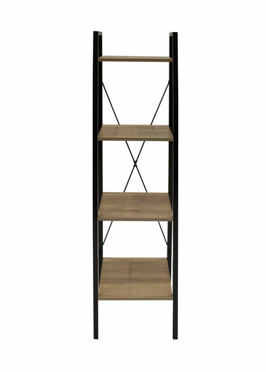 Etagère design métal foncé et bois Beige/Noir