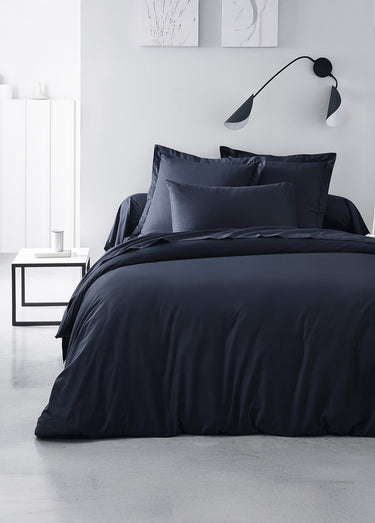 Housse de couette coton uni Navy