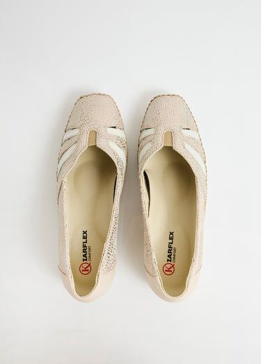Mocassins compensés souples largeur confort cuir Taupe