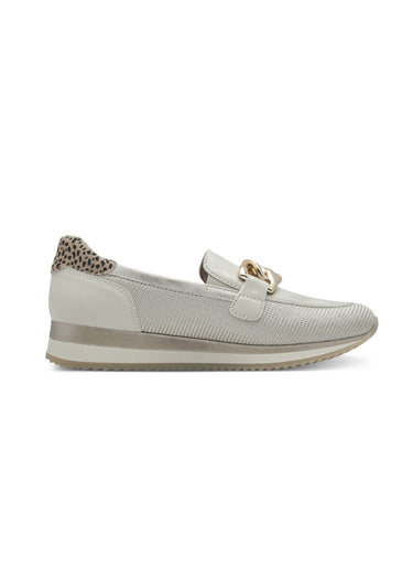 Mocassins compensés multimatières Beige Dore