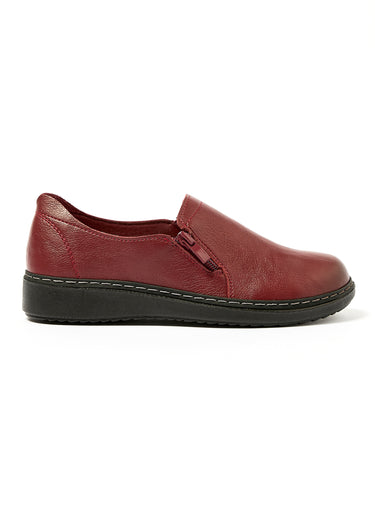 Derbies loafers confortables avec zip Bordeaux