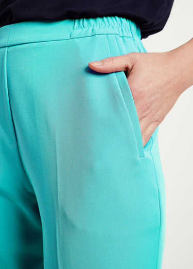 Pantalon droit taille semi-élastiquée Vert