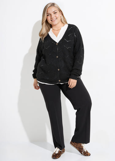 Gilet chaud maille mousseuse avec laine Noir