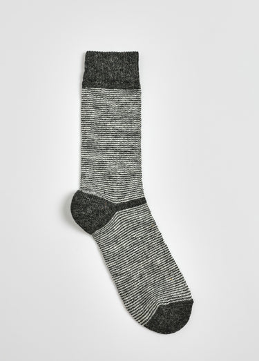 Paire de chaussettes rayées chaudes avec laine Gris