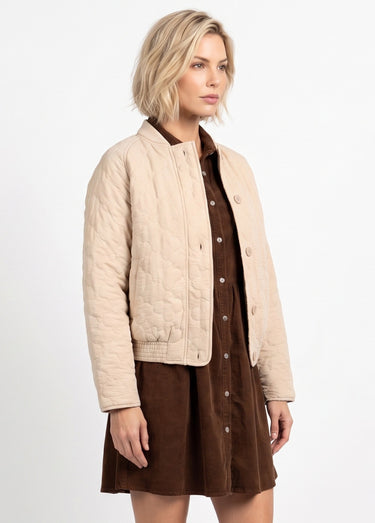 Veste teddy matelassée inspiration bohème Ecru