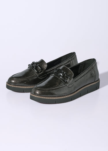Mocassins semelle compensée style rock Gris