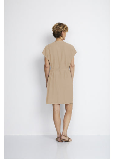 Robe-housse courte manches kimono Beige