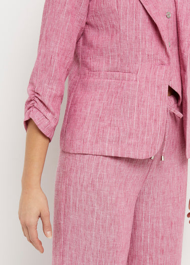 Veste tailleur rayée, aspect irrégulier Framboise
