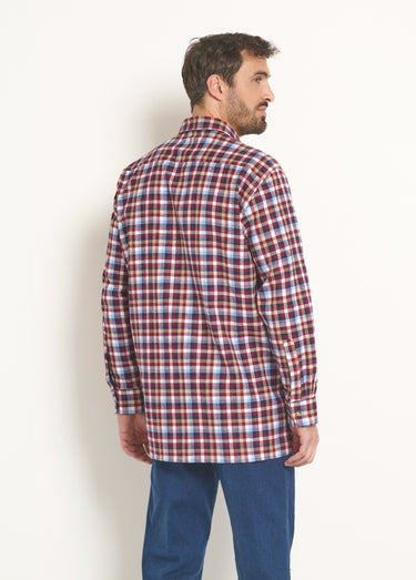Chemise à carreaux en flanelle chaude Carreaux Bordeaux