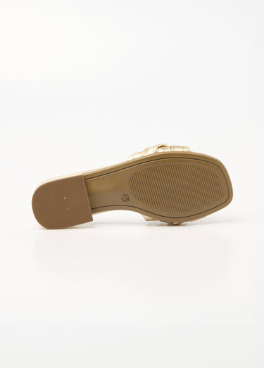 Mules cuir brides entrelacées fantaisie Dore