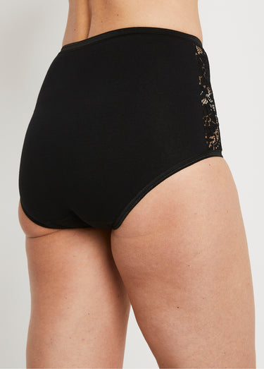 Culottes taille haute dentelle - lot de 2 Noir Lot 2