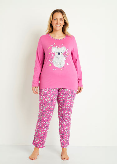 Pyjama coton imprimé motif koala Rose