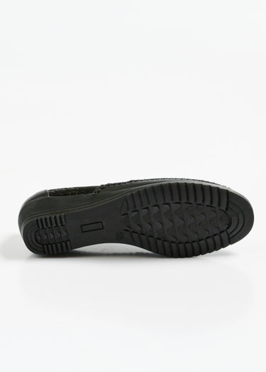 Mocassins multimatière confort compensés Noir