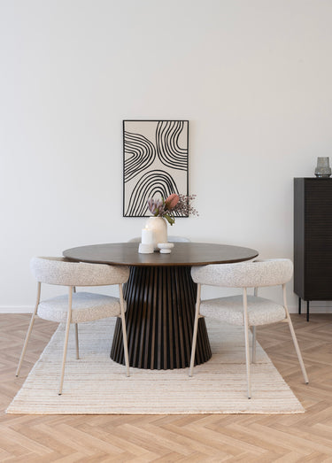 Fauteuil de salle à manger en bouclette Sable