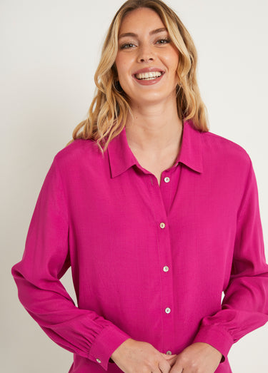 Chemisier boutonné long imprimé zébré Rose