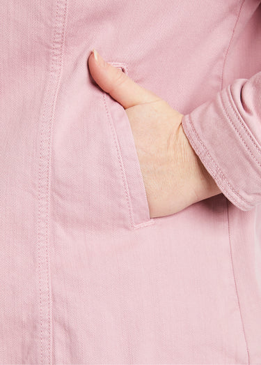 Veste en jean coupe droite stretch Rose