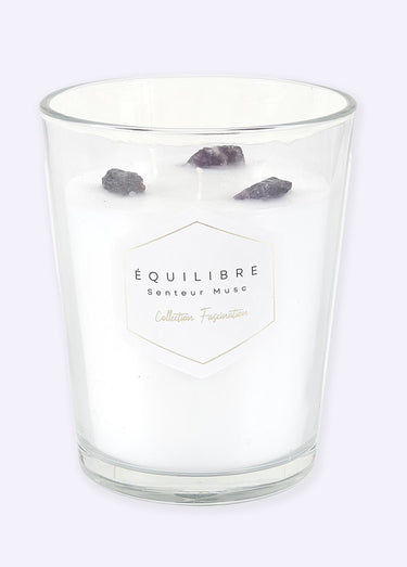 Bougie parfumée dans vase, Pierres 16cm Musc
