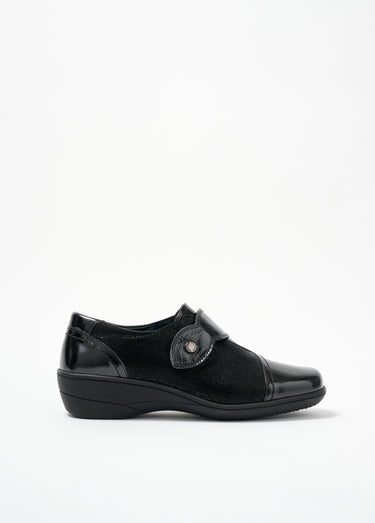 Derbies scratchées cuir largeur confort Vernis Noir