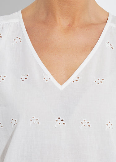 Top débardeur broderie anglaise coton Ecru