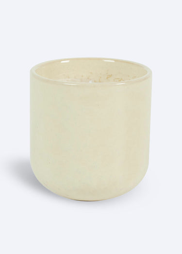 Bougie parfumée pot en céramique, 9cm Beige/Bois gingembre