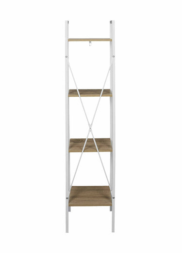 Etagère design métal clair et bois Bois / Blanc