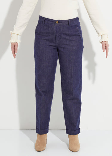 Jean coupe droite avec petit revers Brut