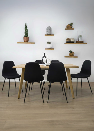 Table extensible avec bords irréguliers Marron