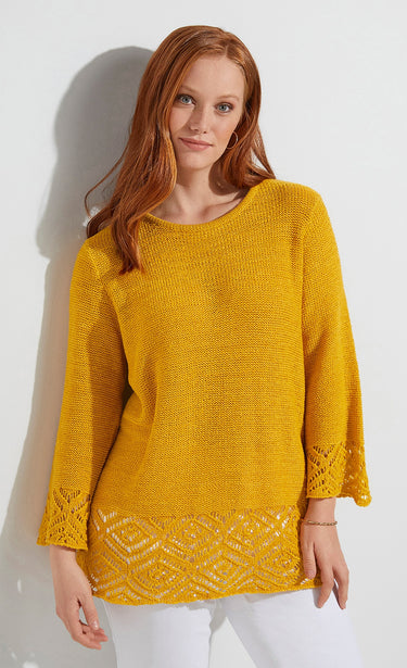 Pull-tunique avec fantaisies ajourées Safran