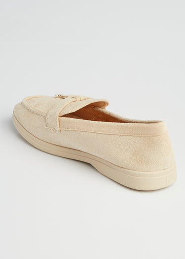 Mocassins style loafers aspect daim Beige