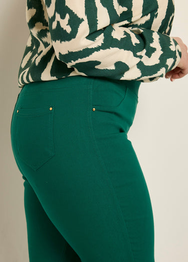 Pantalon extensible taille élastiquée Vert