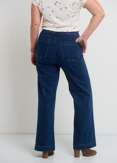 Pantalon à pont en jean coupe flare Brut