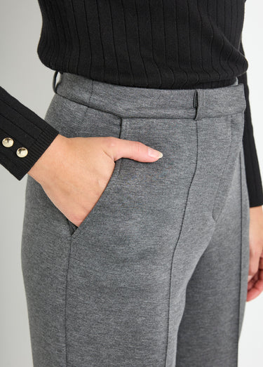 Pantalon structuré de ville maille milano unie Gris Anthracite