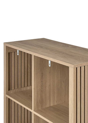 Meuble 6 cases côtés striés KLAUS Marron