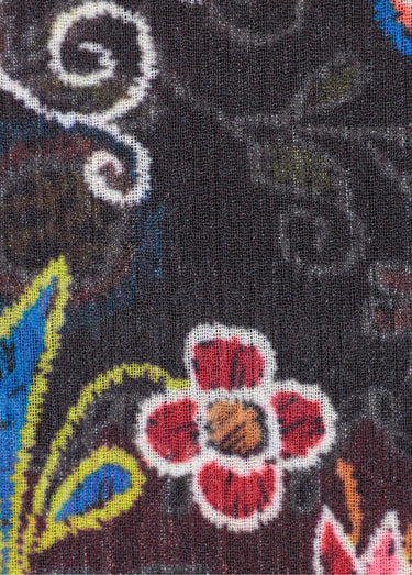Coupon tissu habillement, voile Polka Imprime Noir/Rouge
