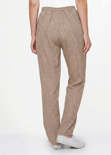 Pantalon ceinture élastiquée ajouré Beige