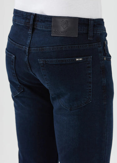 Jean 5 poches en denim, coupe fittée Bleu Marine