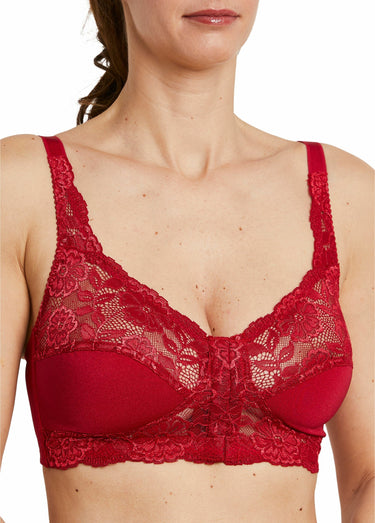 Soutien-gorge sans armatures ouvert devant Carmin