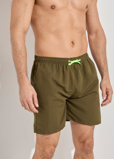Short de bain avec motif réactif à l'eau Kaki