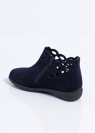 Boots zippées cuir fabriquées en France Marine