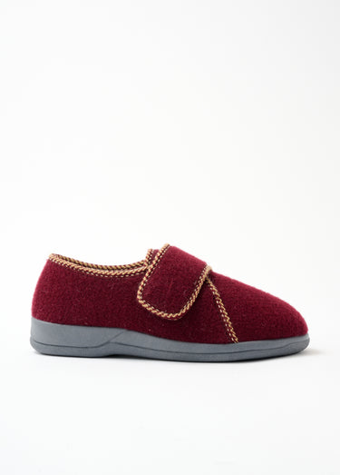 Chaussons scratchés largeur confort fourrés Bordeaux