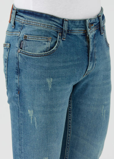 Jean 5 poches regular détails déchirés Bleu