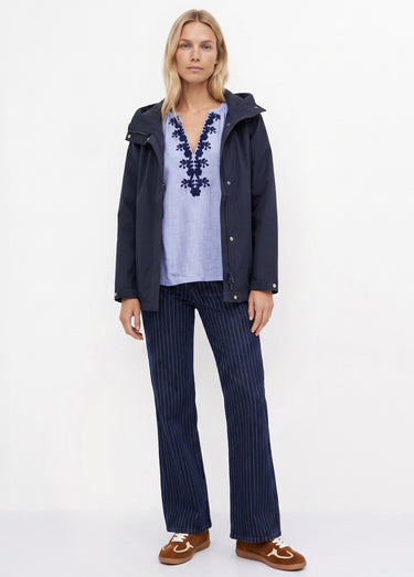 Veste coupe vent imperméable col montant Marine
