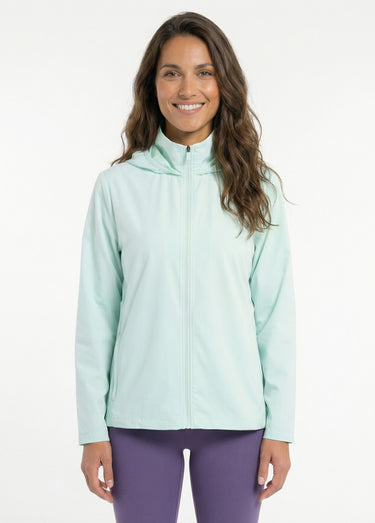 Veste coupe-vent zippée à capuche Vert