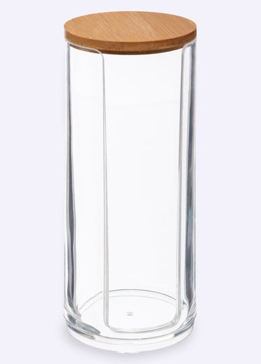 Distributeur bambou de disques coton Transparent / Bambou