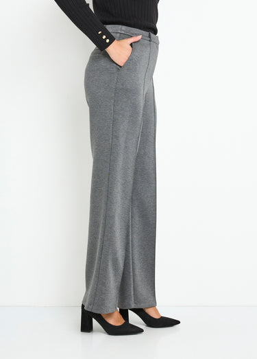 Pantalon structuré de ville maille milano unie Gris Anthracite